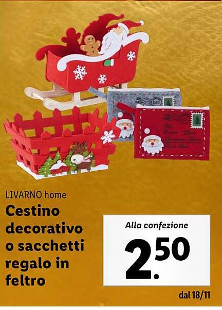 Cestino decorativo o sacchetti regalo in feltro