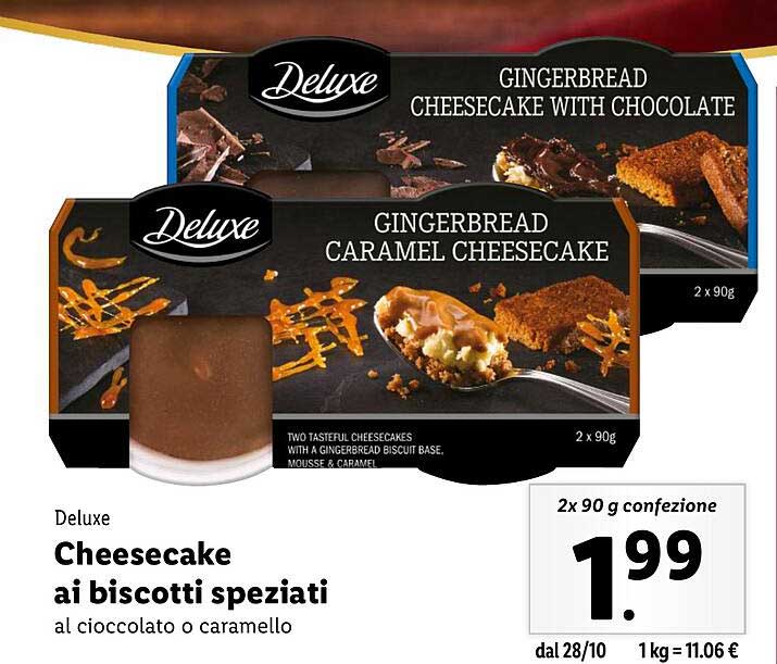 Cheesecake ai biscotti speziati al cioccolato o caramello