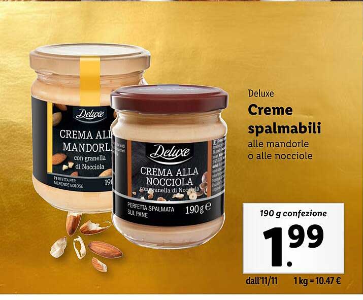 Creme spalmabili alle mandorle o alle nocciole