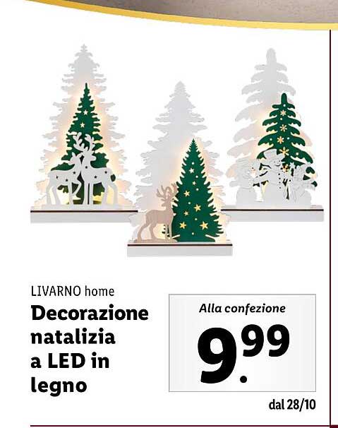 Decorazione natalizia a LED in legno