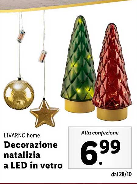 Decorazione natalizia a LED in vetro