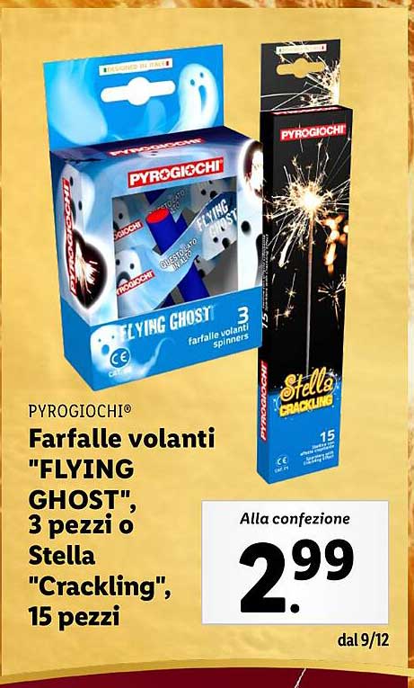 Farfalle volanti "FLYING GHOST", 3 pezzi o Stella "Crackling", 15 pezzi