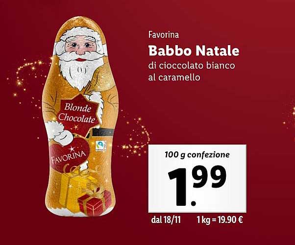 Favorina Babbo Natale di cioccolato bianco al caramello