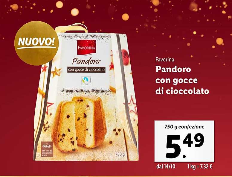 Favorina Pandoro con gocce di cioccolato