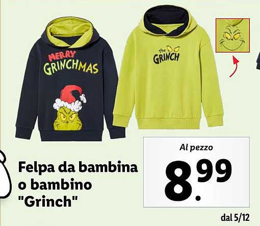 Felpa da bambina o bambino "Grinch"