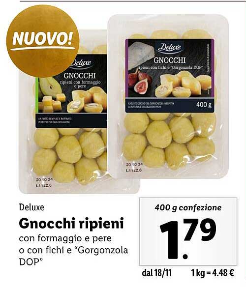 Gnocchi ripieni con formaggio e pere o con fichi e “Gorgonzola DOP”