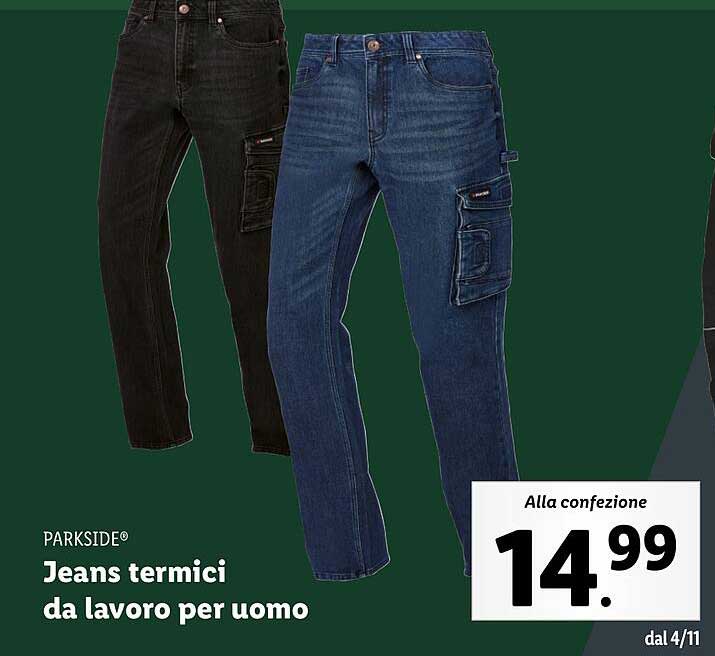 Jeans termici da lavoro per uomo