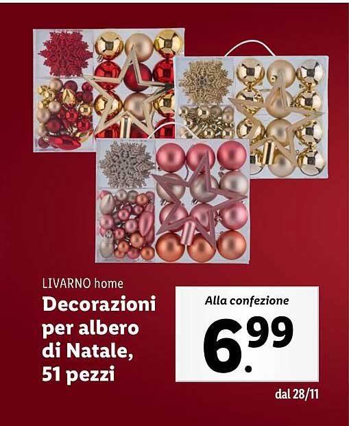 LIVARNO home Decorazioni per albero di Natale, 51 pezzi