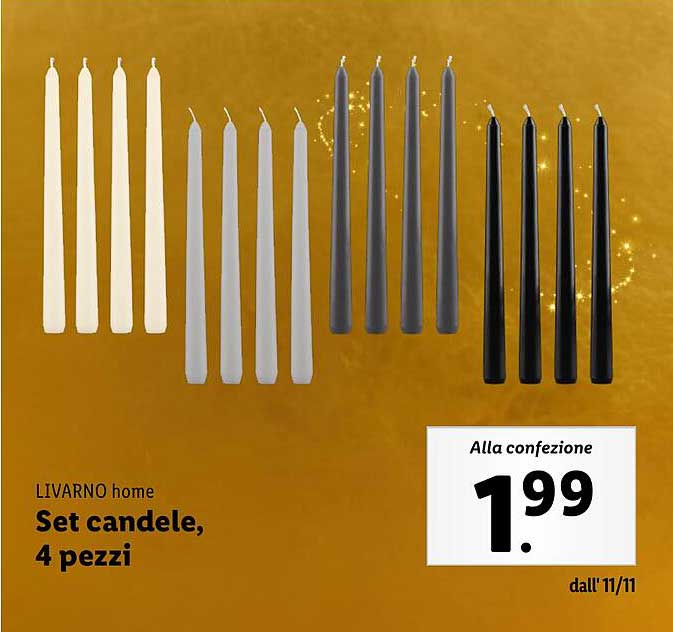 LIVARNO home  
Set candele, 4 pezzi