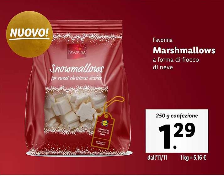 Marshmallows a forma di fiocco di neve