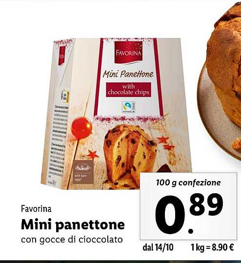 Mini panettone con gocce di cioccolato