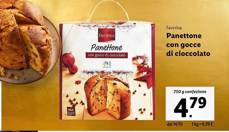 Panettone con gocce di cioccolato