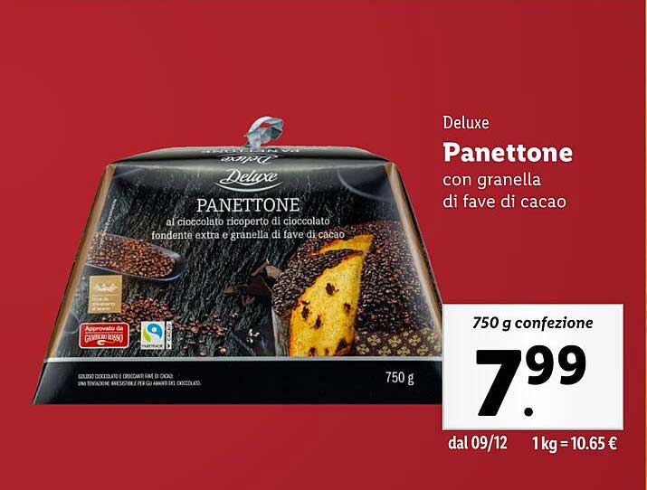 Panettone con granella di fave di cacao