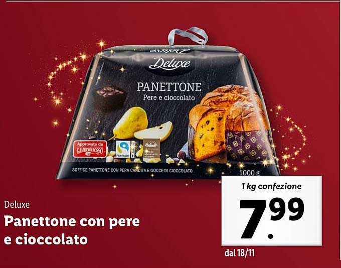 Panettone con pere e cioccolato