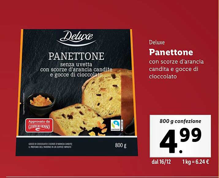 Panettone con scorze d’arancia candita e gocce di cioccolato