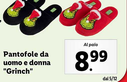 Pantofole da uomo e donna "Grinch"