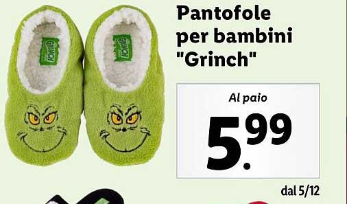 Pantofole per bambini "Grinch"