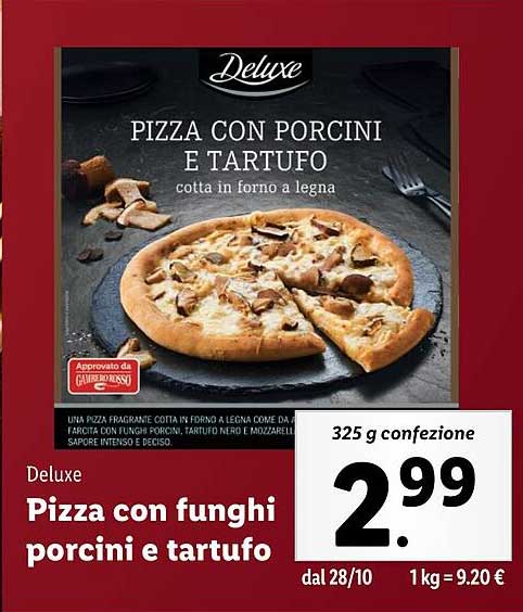 Pizza con funghi porcini e tartufo