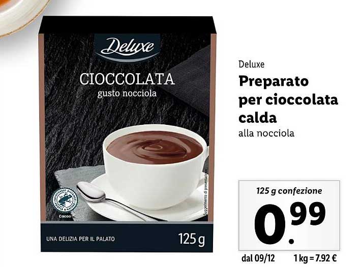 Preparato per cioccolata calda alla nocciola