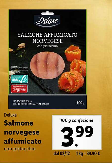 Salmone norvegese affumicato con pistacchio