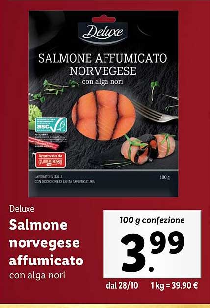 Salomone norvegese affumicato con alga nori