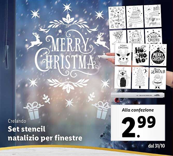 Set stencil natalizio per finestre