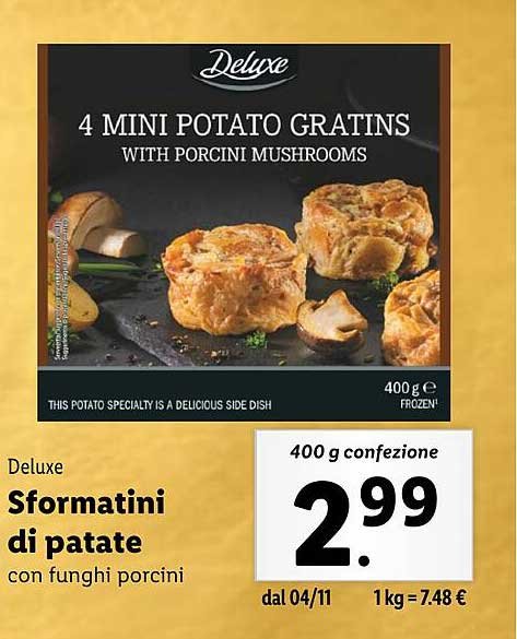 Sformatini di patate con funghi porcini