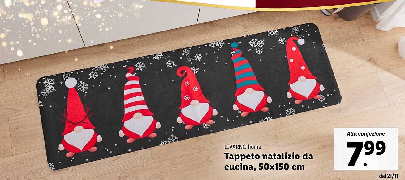 Tappeto natalizio da cucina, 50x150 cm