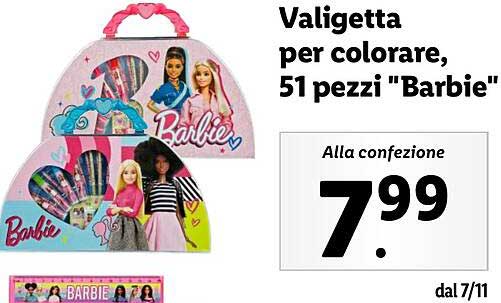 Valigetta per colorare, 51 pezzi "Barbie"