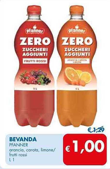 BEVANDA PFANNER ZERO ZUCCHERI AGGIUNTI FRUTTI ROSSI