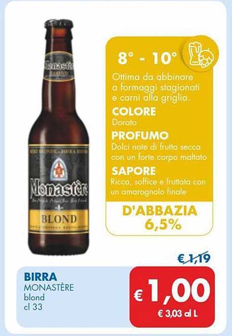 BIRRA MONASTÈRE blond cl 33