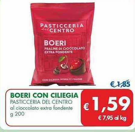 BOERI CON CILIEGIA PASTICCIERIA DEL CENTRO al cioccolato extra fondente g 200