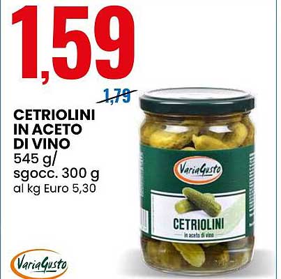 CETRIOLINI IN ACETO DI VINO