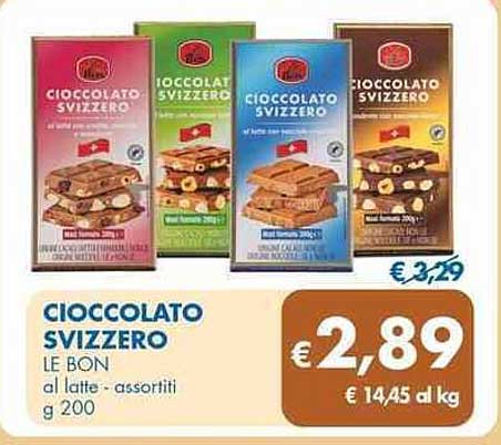 CIoccolato svizzero LE BON al latte - assortiti