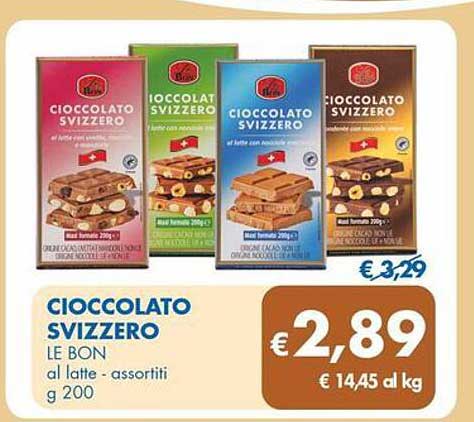 CIoccolato svizzero LE BON al latte - assortiti g 200