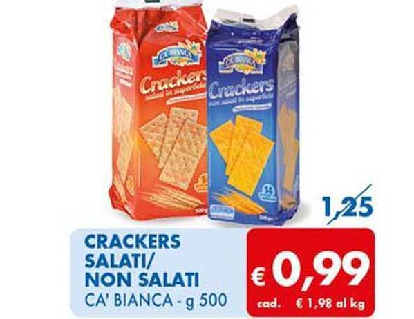 CRACKERS SALATI/NON SALATI Ca' BIANCA - g 500