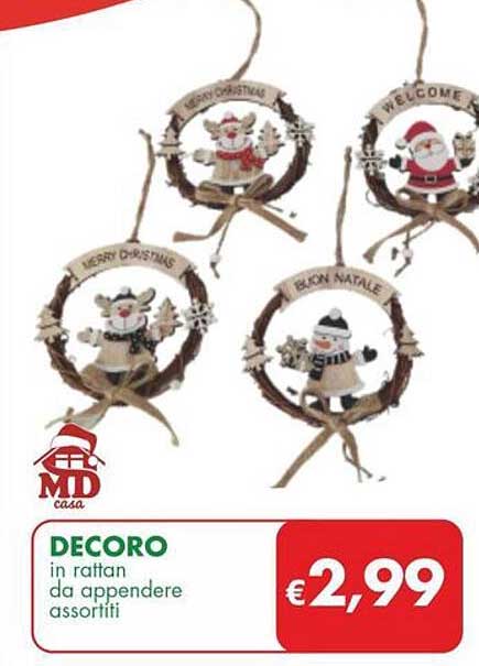 DECORO in rattan da appendere assortiti