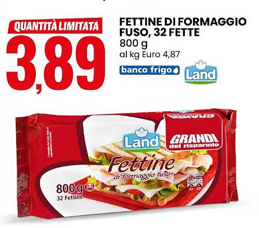 FETTINE DI FORMAGGIO FUSO, 32 FETTE