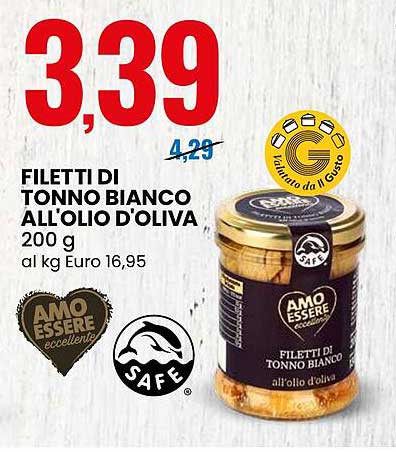 FILETTI DI TONNO BIANCO ALL'OLIO D'OLIVA