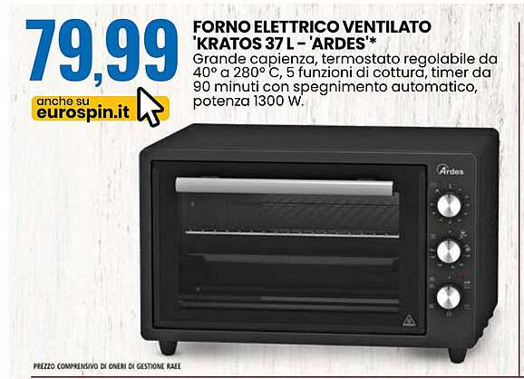 FORNO ELETTRICO VENTILATO 'KRATOS 37 L' - 'ARDES'*