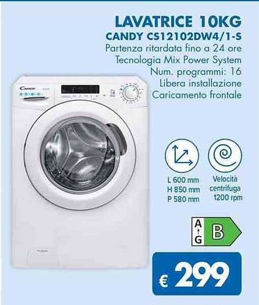 LAVATRICE 10KG CANDY CS12102DW4/1-S