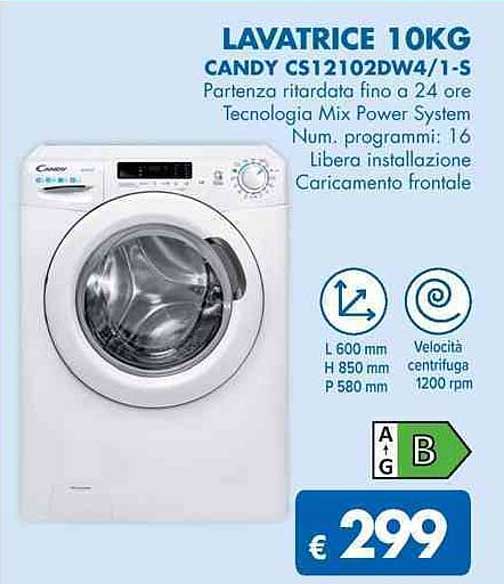 LAVATRICE 10KG CANDY CS12102DW4/1-S