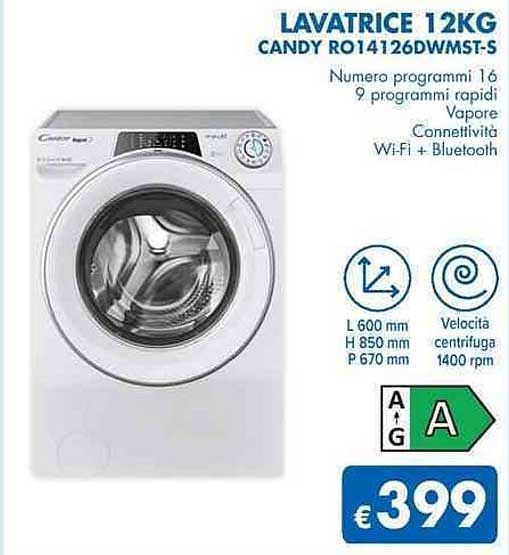 LAVATRICE 12KG CANDY RO14126DWMST-S