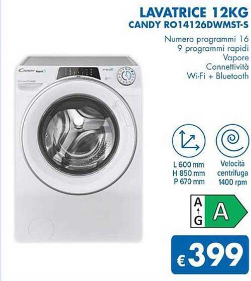 LAVATRICE 12KG CANDY RO14126DWMST-S