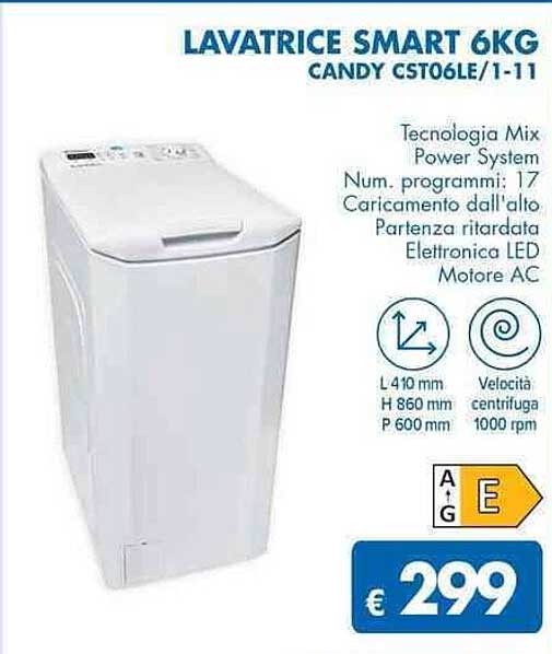 LAVATRICE SMART 6KG CANDY CST06LE/1-11