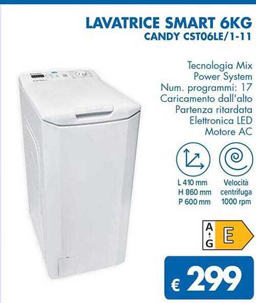 LAVATRICE SMART 6KG CANDY CST06LE/1-11