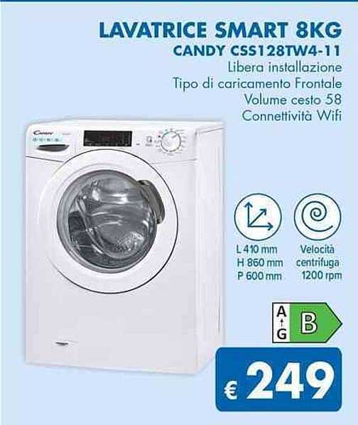 LAVATRICE SMART 8KG CANDY CSS128TW4-11