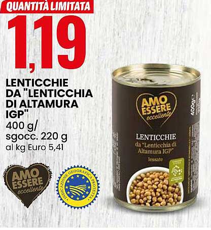 LENTICCHIE DA "LENTICCHIA DI ALTAMURA IGP"