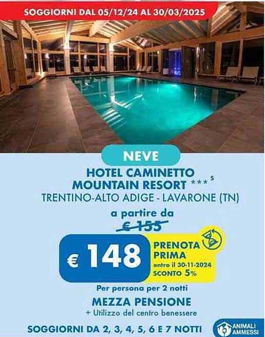 NEVE HOTEL CAMINETTO MOUNTAIN RESORT *** s TRENTO-ALTO ADIGE - LAVARONE (TN)