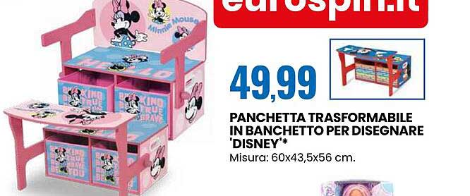 PANCHETTA TRASFORMABILE IN BANCHETTO PER DISEGNARE 'DISNEY'*